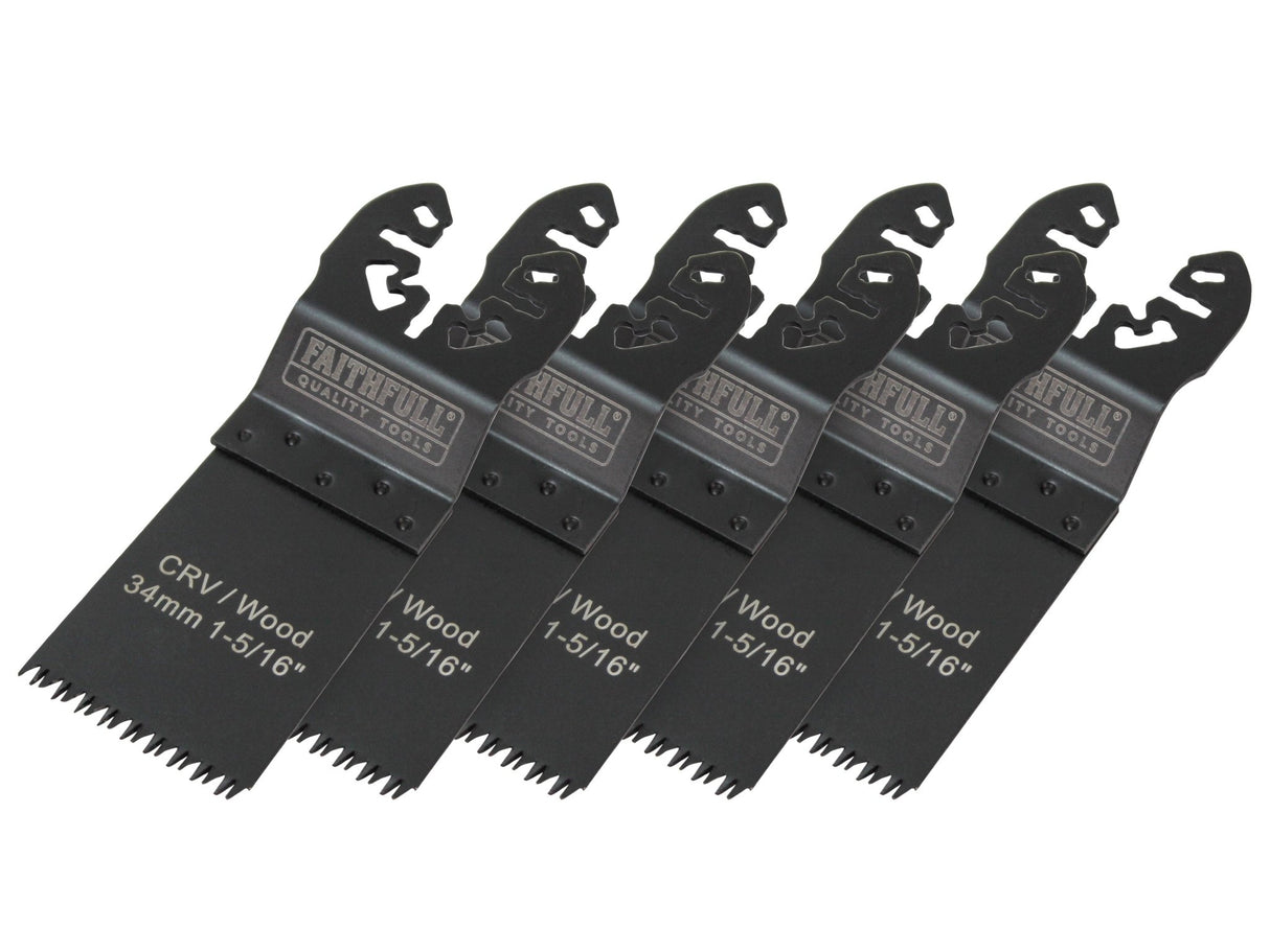 Faithfull 5 Piece Flush Cut Wood Blade Set - Bulk Pack of 5 - XMS22MBLADE5 - XMS22MBLADE5 - Faithfull - Trade Counter Direct