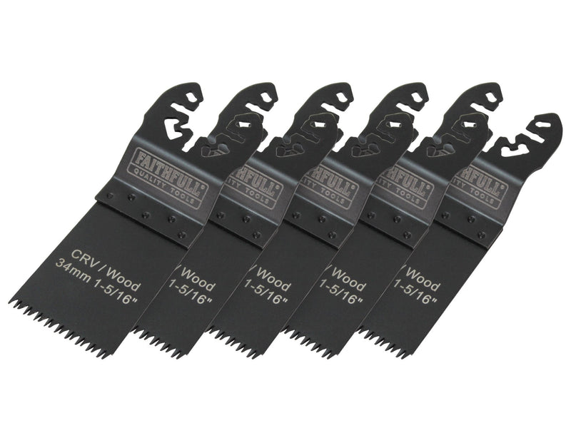 Faithfull 5 Piece Flush Cut Wood Blade Set - Bulk Pack of 5 - XMS22MBLADE5 - XMS22MBLADE5 - Faithfull - Trade Counter Direct
