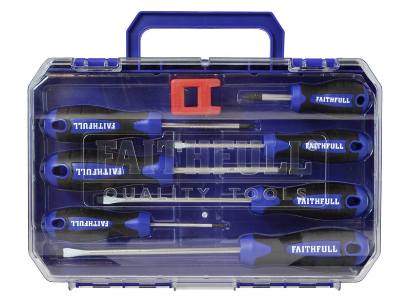 Faithfull 8 Piece Soft Grip Screwdriver Set - TSCASDSET8PR - Faithfull - Trade Counter Direct