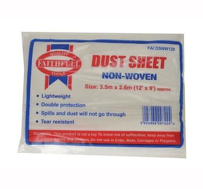 Faithfull Dust Sheet Non Woven 12ft x 8ft - Sheet Dust - FAIDSNW129 - Faithfull - Trade Counter Direct