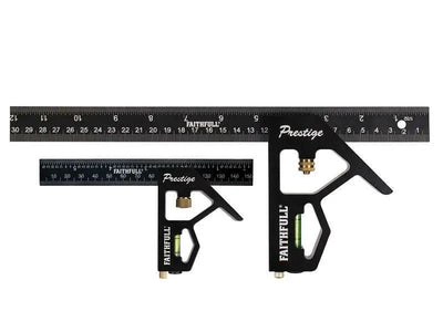 Faithfull Prestige Combination Square Twin Pack - 150 & 300mm (6 & 12in) - XMS22SQTWIN - XMS22SQTWIN - Faithfull - Trade Counter Direct