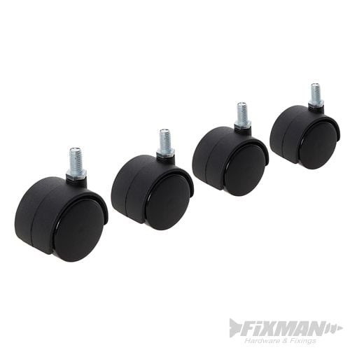 Fixman Twin Wheel Castor Bolt 4pk 40mm Bolt - 275361 - 275361 - Fixman - Trade Counter Direct