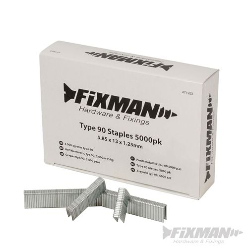 Fixman Type 90 Staples 5000pk 5.80 x 13 x 1.25mm - 471953 - 471953 - Fixman - Trade Counter Direct