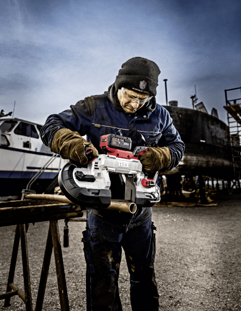 FLEX 18V Cordless Band Saw / Belt Saw, 127mm Cutting Depth - SBE 127 18 - EC - FLEX531749 - Flex Power Tools - Trade Counter Direct