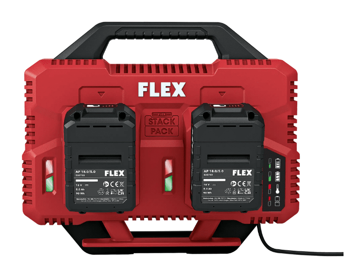 FLEX CA SP 2x 12/18 Double Quick Charger – Dual - Port 12V/18V Fast Battery Charging - flex533152 - Flex Power Tools - Trade Counter Direct