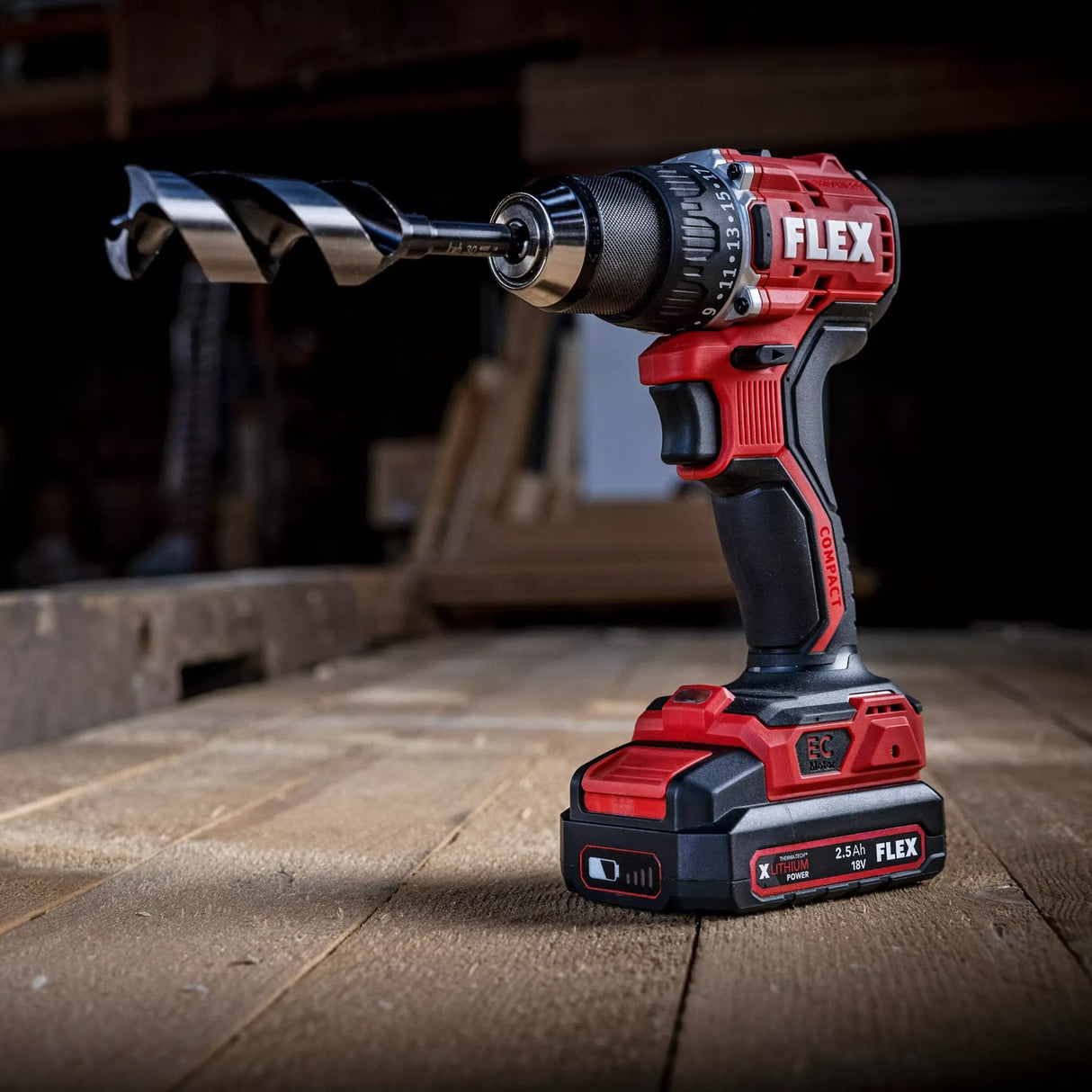 Flex Compact 2 - speed Cordless Percussion Drill PD 2G 18.0 EC LD - 2 x 2.5Ah Batteries & Charger Kit - FLEX519065 - Flex Power Tools - Trade Counter Direct