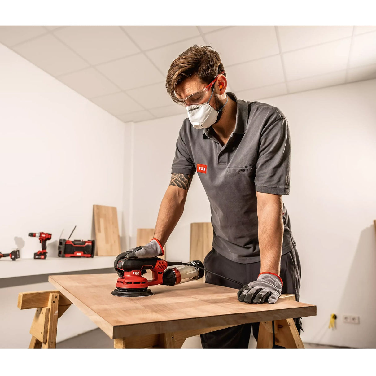 Flex Sander ORE 5 - 150 EC Set Random - Orbit Sander With Speed Control 150mm 230V - 499919 - FLEX499919 - Flex Power Tools - Trade Counter Direct