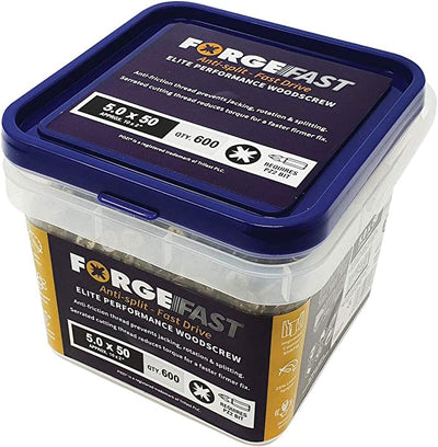 ForgeFast Pozi Compatible Elite Performance Wood Screw ZY - Tub Qtys - FFP430YT - ForgeFix - Trade Counter Direct
