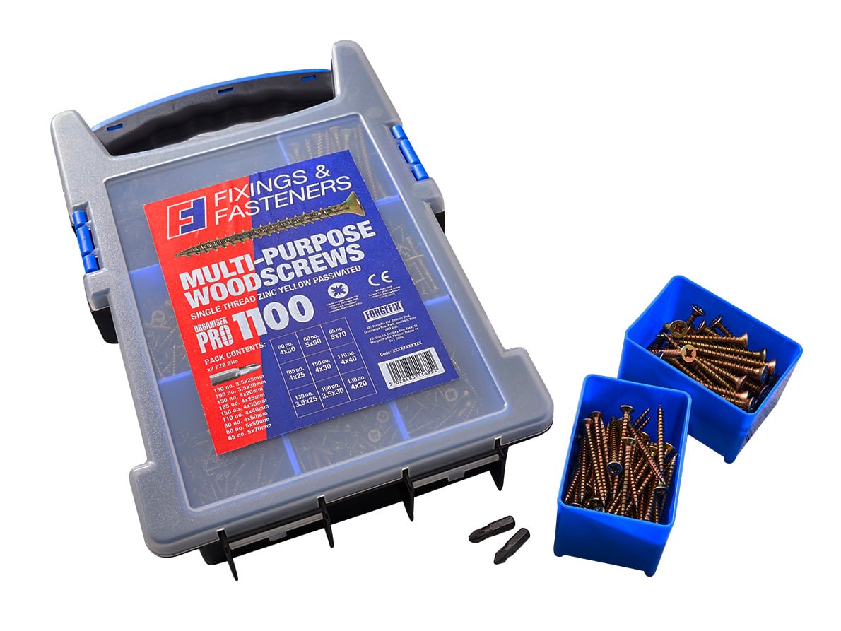 Forgefix 1100 Piece Multi - Purpose Screw Kit - XMS22SCREWS - XMS22SCREWS - ForgeFix - Trade Counter Direct