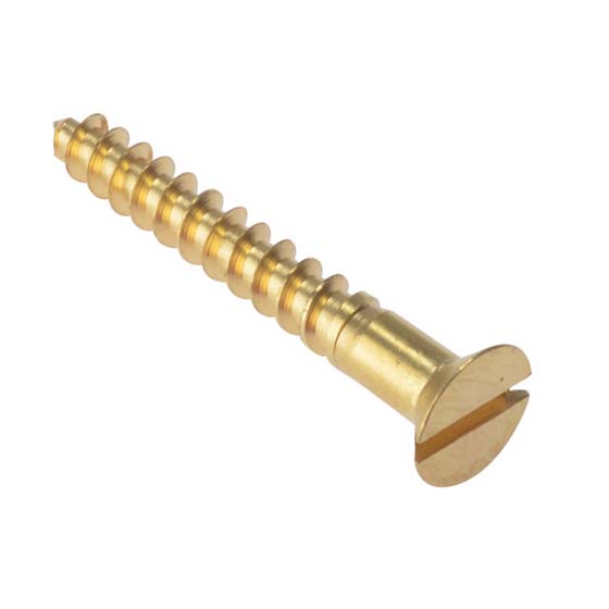 ForgeFix Wood Screw Slotted CSK, Solid Brass - Boxes of 100 or 200 - 1 1/4 x 6 Box of 200 - FORCSK1146B - ForgeFix - Trade Counter Direct