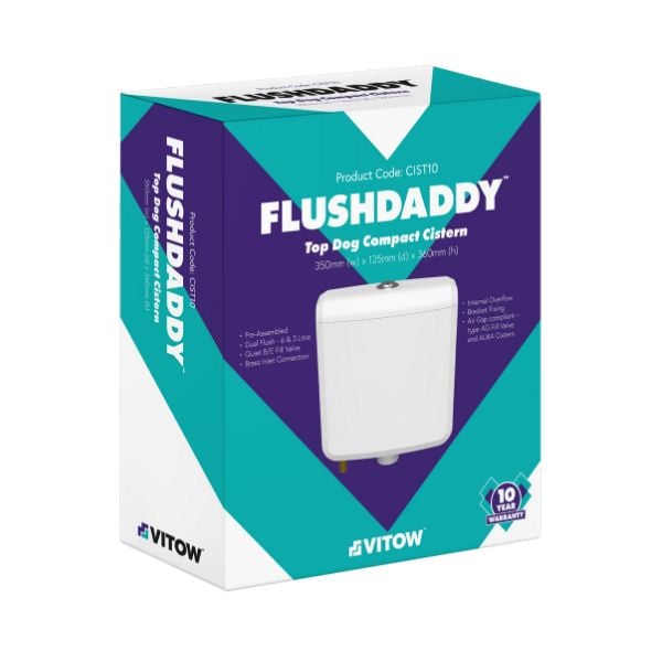 FlushDaddy Top Dog Dual Flush 6L Cistern B/E - CIST10