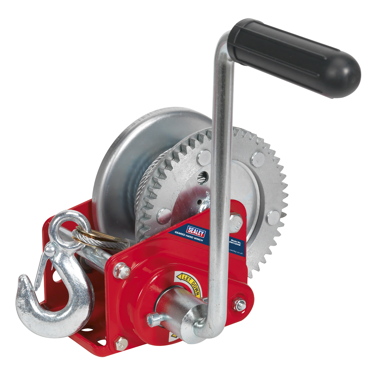 Sealey GWC1200B Geared Hand Winch with Brake & Cable 540kg Capacity