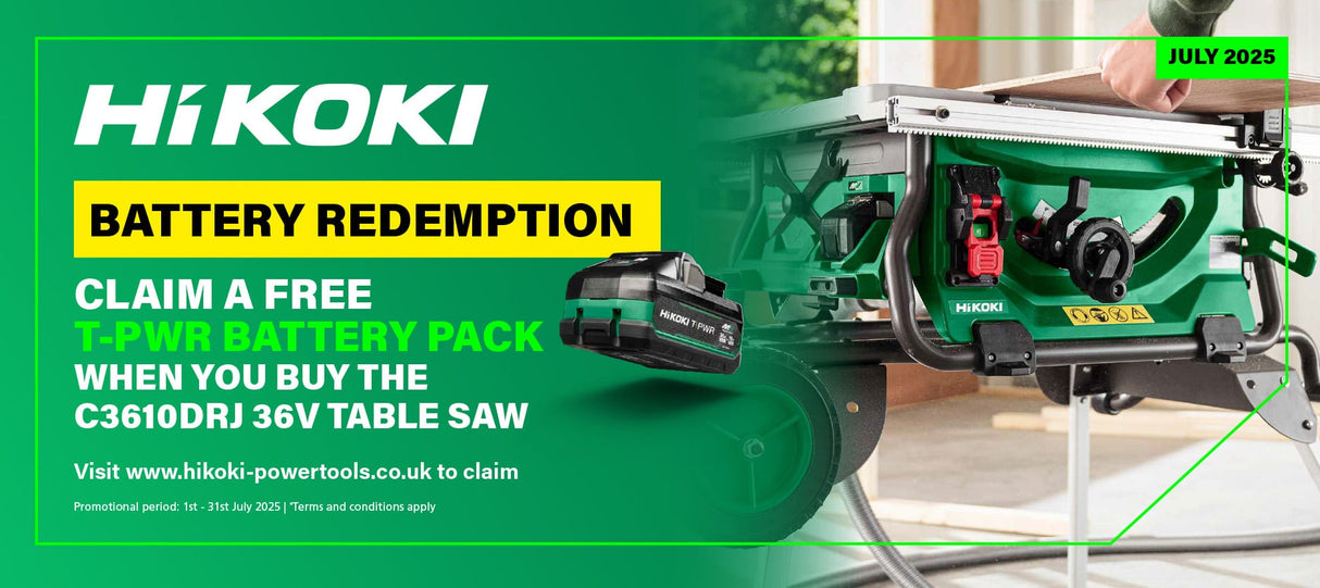 HiKOKI C3610DRJW4Z 36V MultiVolt Brushless Cordless Table Saw Body Only - C3610DRJW4Z - HiKOKI / Hitachi Power Tools UK - Trade Counter Direct
