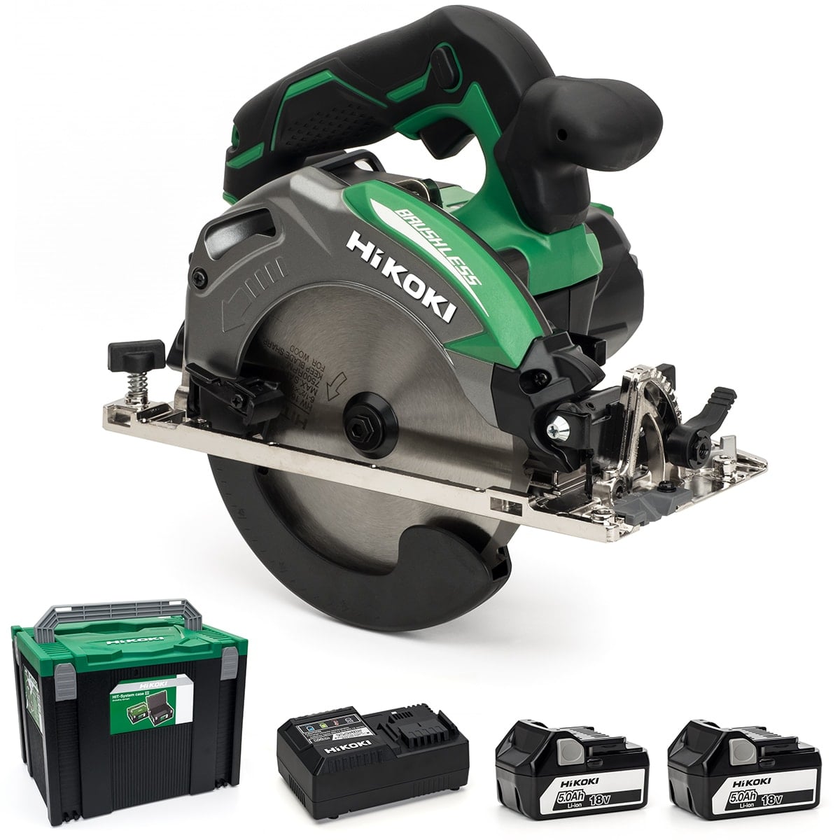 HiKOKI / Hitachi C18DBAL/JP 18V Circular Saw Brushless - 2 X 5.0Ah - C18DBAL/JP - C18DBAL/JP - HiKOKI / Hitachi Power Tools UK - Trade Counter Direct