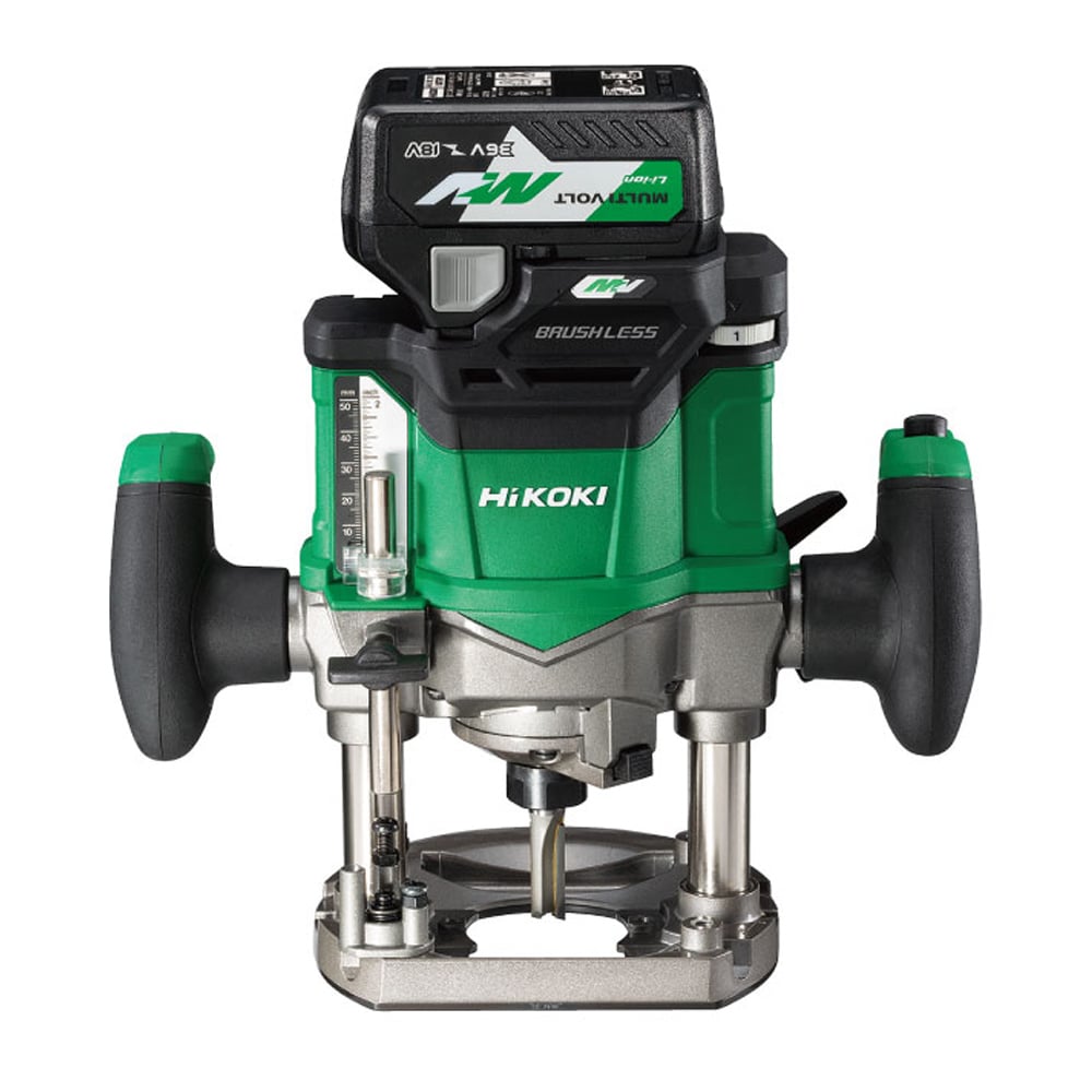 Hikoki M3612DAJPZ Cordless 36V Half Inch Plunge Router (1x 2.5Ah 36V / 5Ah 18V Multi - Volt Battery, Charger & Case) - M3612DA/JPZ - HiKOKI / Hitachi Power Tools UK - Trade Counter Direct