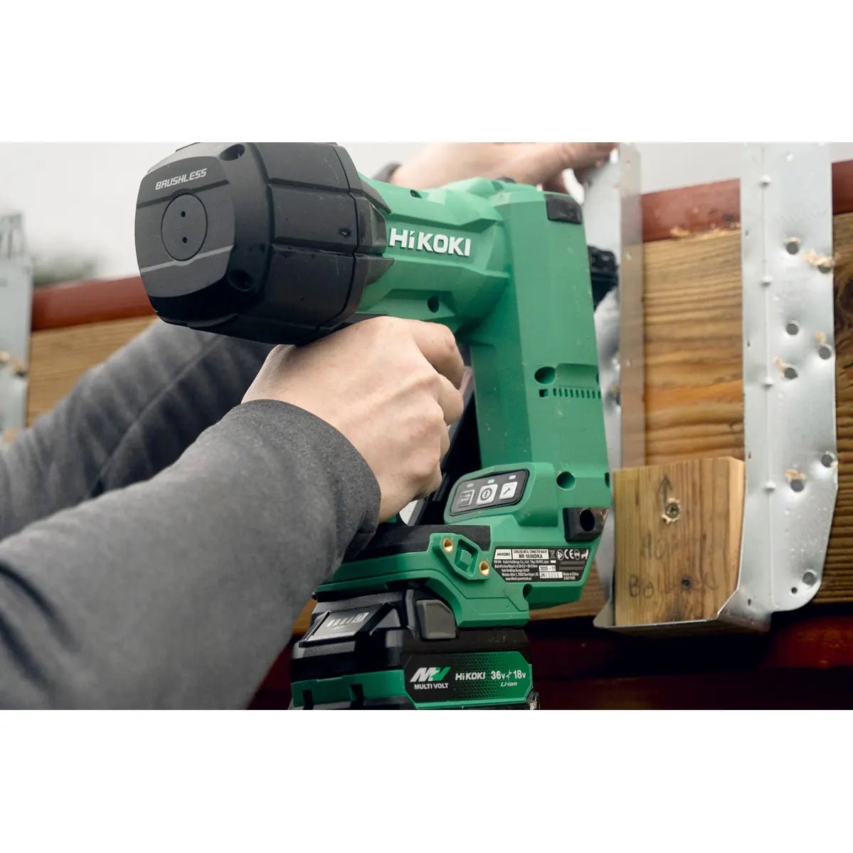 HiKOKI NR1838DKAJXZ 18V Brushless Metal Connector Nailer Kit – 2 x 5.0Ah Multi Volt Batteries - NR1838DKAJXZ - HiKOKI / Hitachi Power Tools UK - Trade Counter Direct