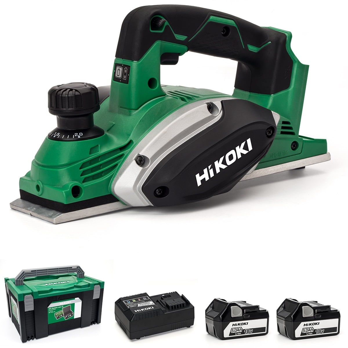 Hikoki P18DSL/JP 18V Cordless Li - ion Planer 82mm - 2 x 5.0Ah Batteries - P18DSL/JP - P18DSL/JP - HiKOKI / Hitachi Power Tools UK - Trade Counter Direct