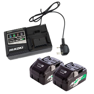 Hikoki UC18YSL3JFZ Multi Volt Battery Set (2x 18V 8Ah / 36V 4Ah Batteries & Rapid Charger) - UC18YSL3JFZ - HiKOKI / Hitachi Power Tools UK - Trade Counter Direct