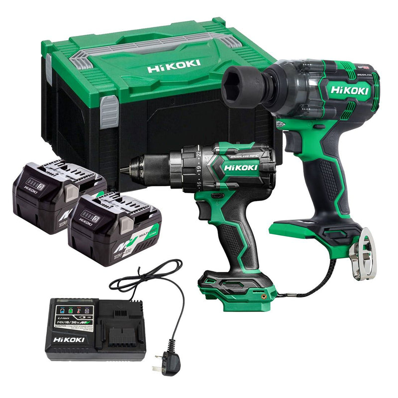 HiKOKI KC18DCJCZ 18V Combi Kit (DV18DC, WR18DH, 2 x BSL36A18X & UC18YSL3)