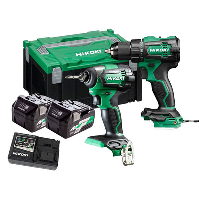 HiKOKI KC18DEJAZ 18V Combi Kit (DV18DE, WH18DE, 2 x BSL36A18X & UC18YSL3)