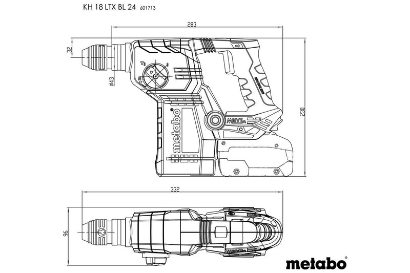 Metabo KH 18 LTX BL 24 (601713840) 18V Brushless Cordless SDS-Plus Hammer - Body Only product image 4