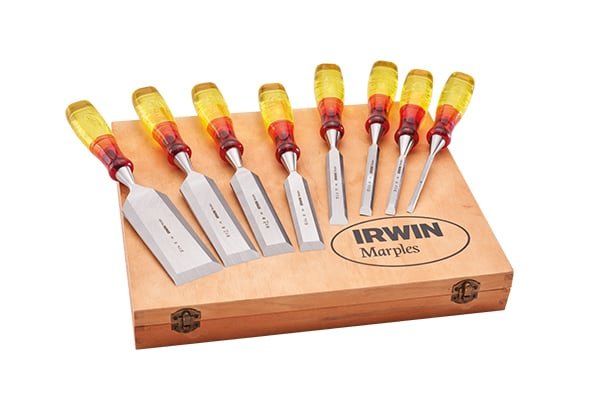 Irwin Marples - 8 Piece Split - Proof Chisel Set - XMS22CHISET8 - XMS22CHISET8 - Irwin - Trade Counter Direct