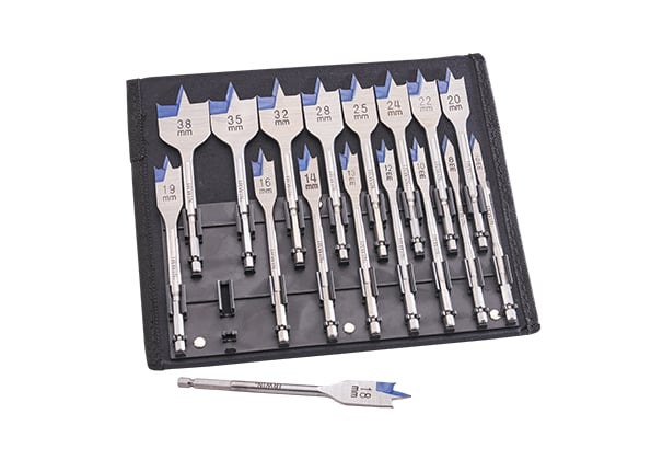 Irwin Tools - 17 Piece 4X Blue Groove Flat Bit Set - XMS23FBIT17 - XMS23FBIT17 - Irwin - Trade Counter Direct