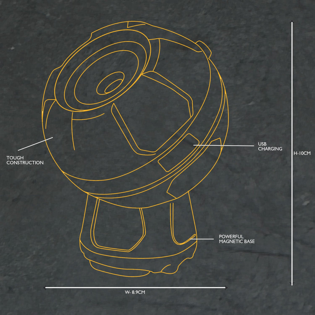 JCB Magnetic Swivel Base Work Light - JCB-WL-GLOBE - JCB Work Lights - Trade Counter Direct