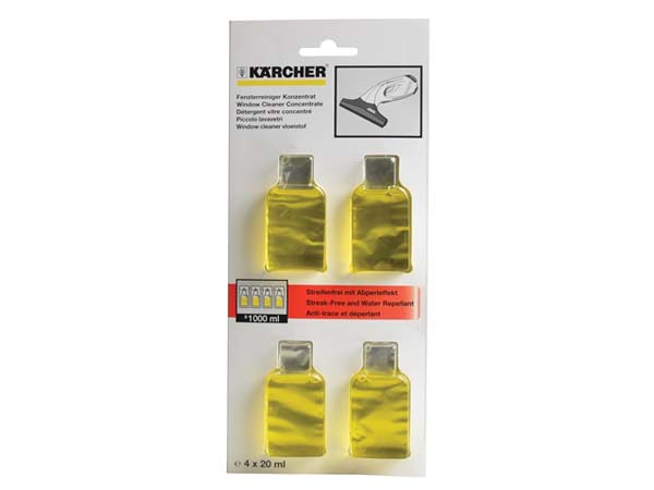 Karcher Glass Cleaning Sachets (4x20ml) - Glass Cleaner - KAR62953020 - Karcher - Trade Counter Direct