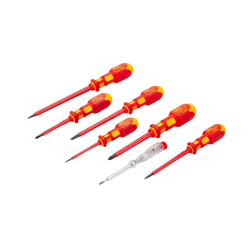 King Dick VDE Screwdriver Set 7pce Slotted / Phillips - 25604 - 25604 - King Dick - Trade Counter Direct
