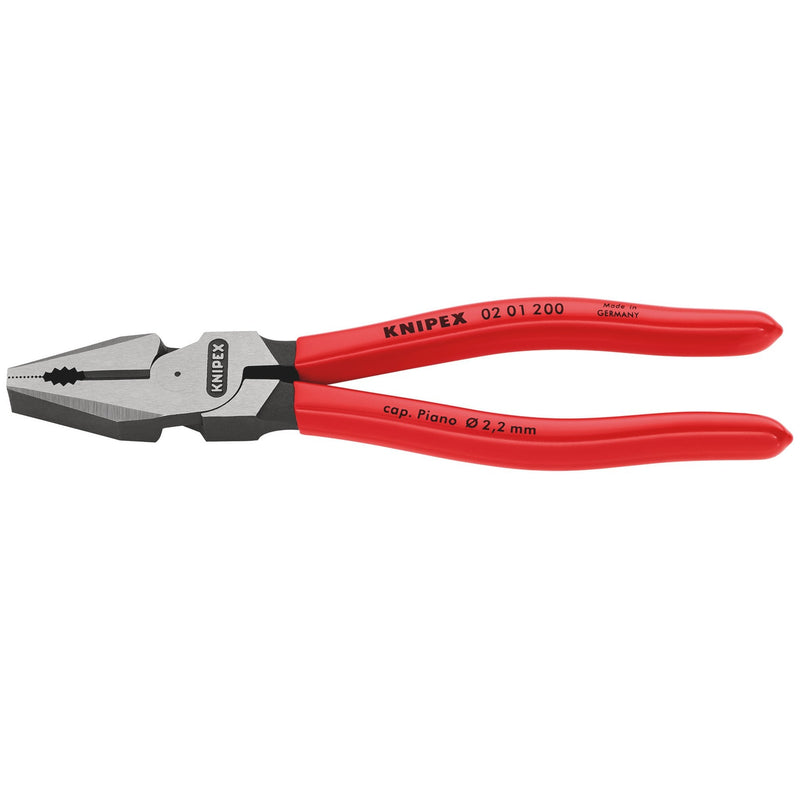 KNIPEX 02 01 200 High Leverage Combination Pliers, 200mm - DR-19588 - KNIPEX - Trade Counter Direct