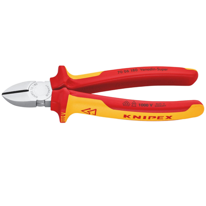 Knipex 70 06 180SB Diagonal Side Cutter, 180mm - DR-18451 - KNIPEX - Trade Counter Direct