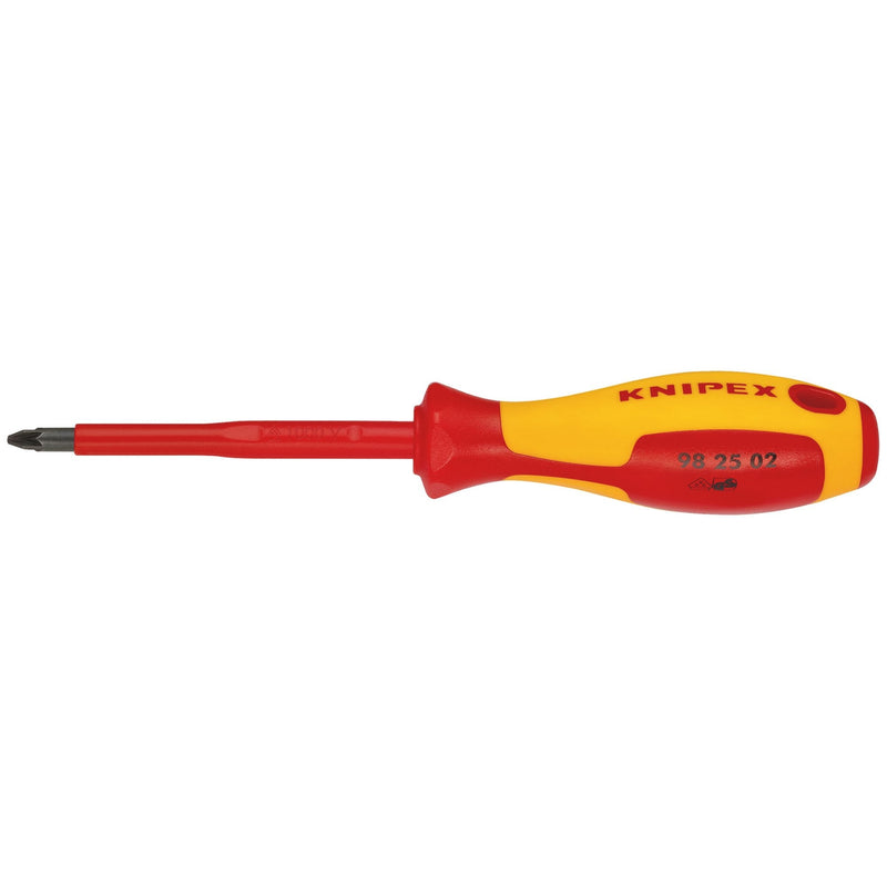 KNIPEX 98 25 02 VDE Insulated Pozidriv® Screwdriver, PZ2 x 100mm - DR-57557 - KNIPEX - Trade Counter Direct
