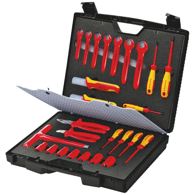 KNIPEX 98 99 12 Standard Tool Case With Insulated Tools, 26 Parts - DR-18891 - KNIPEX - Trade Counter Direct