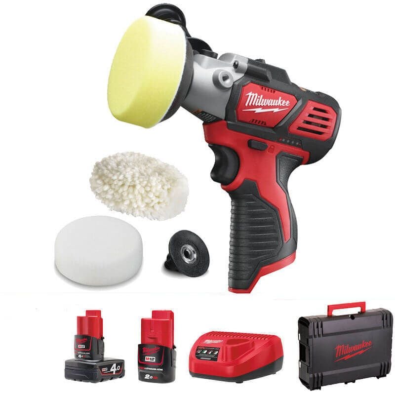 Milwaukee M12BPS-421X Li-ion Compact Polisher/Sander - 2.0 & 4.0Ah