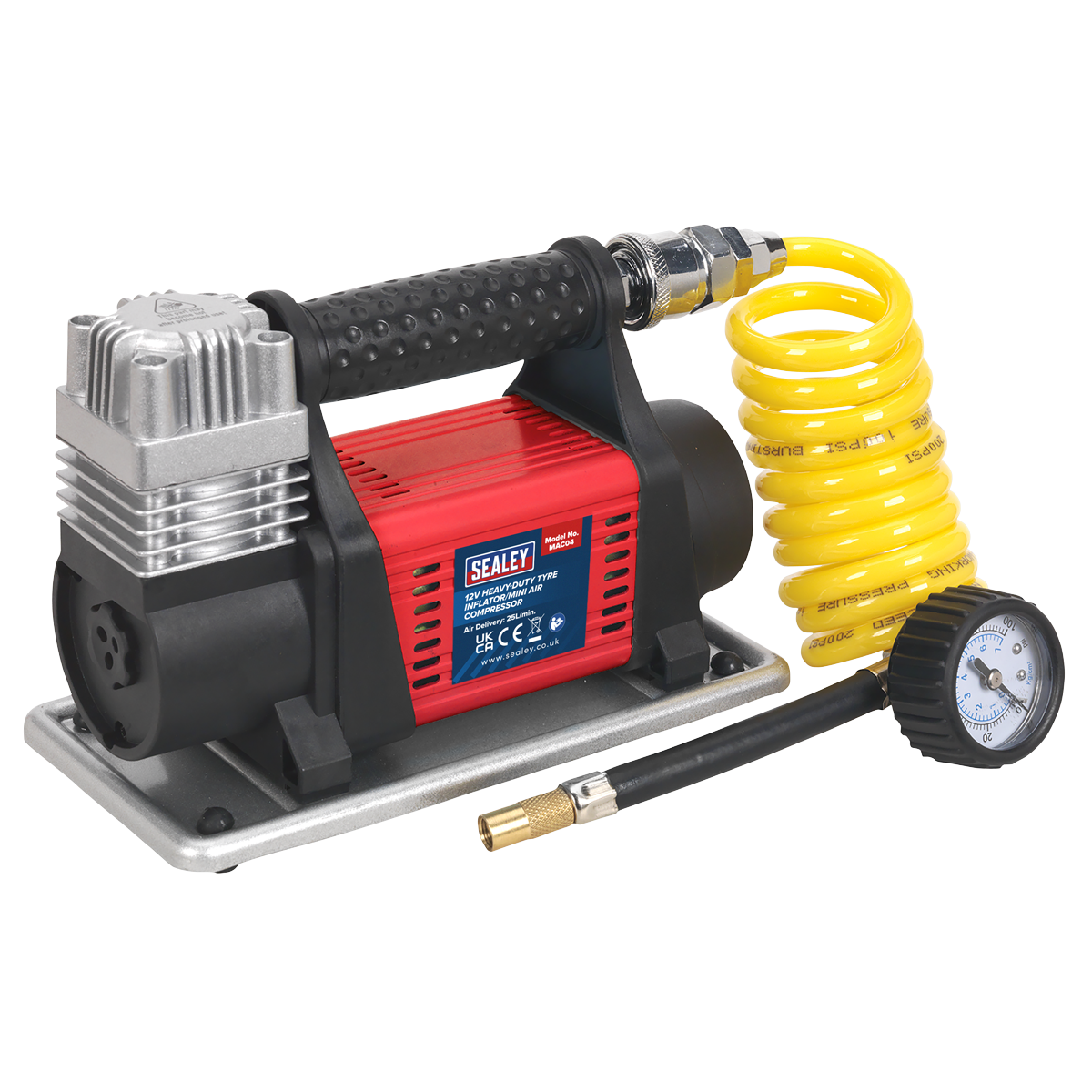 Sealey MAC04 Tyre Inflator/Mini Air Compressor 12V Heavy-Duty