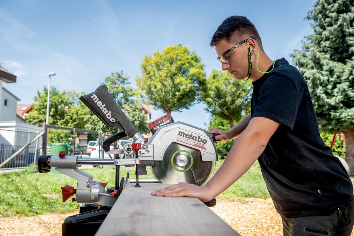 Metabo KGS 18 LTX BL 305, Brushless 12" Double bevel Cross Cut Mitre Saw, Body Only - 614305850 - 614305850 - Metabo Power Tools UK - Trade Counter Direct