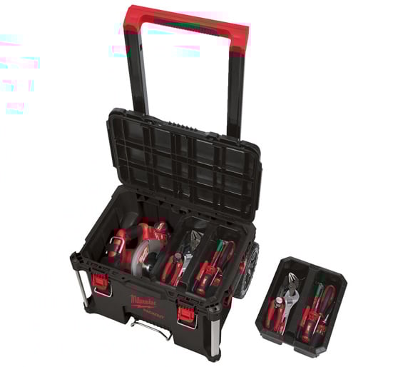 Milwaukee 4932464078 PACKOUT Heavy-Duty Trolley Case with All-Terrain Wheels