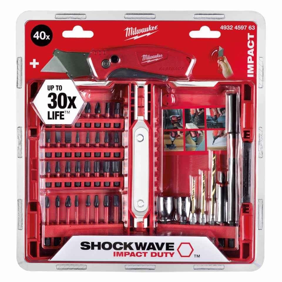 Milwaukee 4932459763 S/Bit ShW CD Drill/Dri - 40pc+Knife - 1pc - 4932459763 - Milwaukee Tools UK - Trade Counter Direct