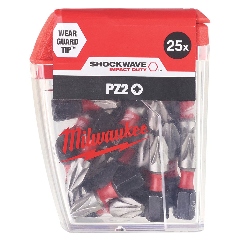 Milwaukee 4932472041 SHOCKWAVE CD PZ2 25mm Screwdriver Bit 25pk - 4932472041 - Milwaukee Tools UK - Trade Counter Direct