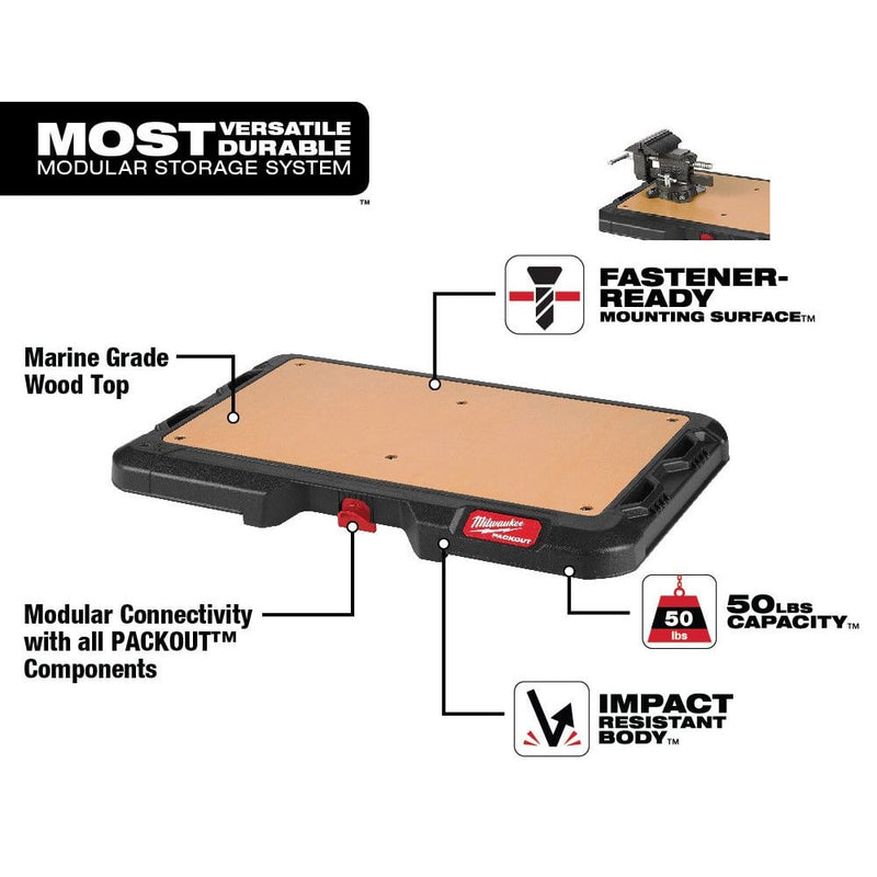 Milwaukee 4932472128 Packout Customizable Work Top - 4932472128 - Milwaukee Tools UK - Trade Counter Direct