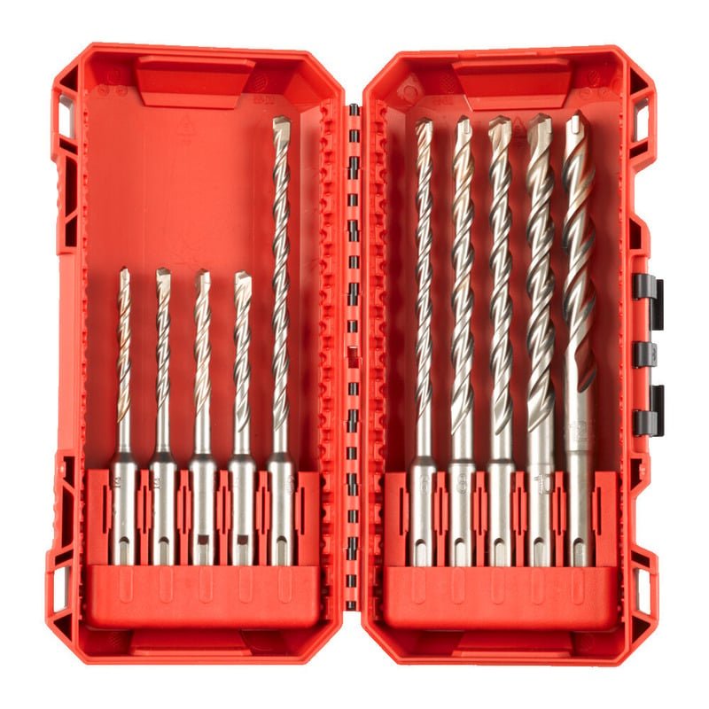 Milwaukee 4932492117 10pc SDS+ M2 Drill Bit Set - 4932492117 - Milwaukee Tools UK - Trade Counter Direct