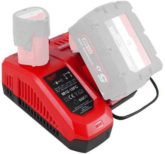 Milwaukee Fast Charger for M12 & M18 Batteries - M12 - 18FC - M12-18FC - Milwaukee Tools UK - Trade Counter Direct
