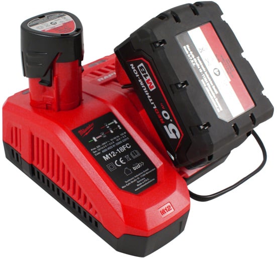 Milwaukee Fast Charger for M12 & M18 Batteries - M12 - 18FC - M12-18FC - Milwaukee Tools UK - Trade Counter Direct