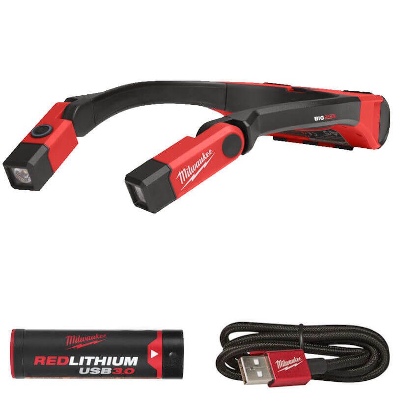 Milwaukee L4NL400 - 301 USB Rechargeable Neck Light With 1 x 3.0Ah Battery & USB C Cable - L4NL400-301 - Milwaukee Tools UK - Trade Counter Direct