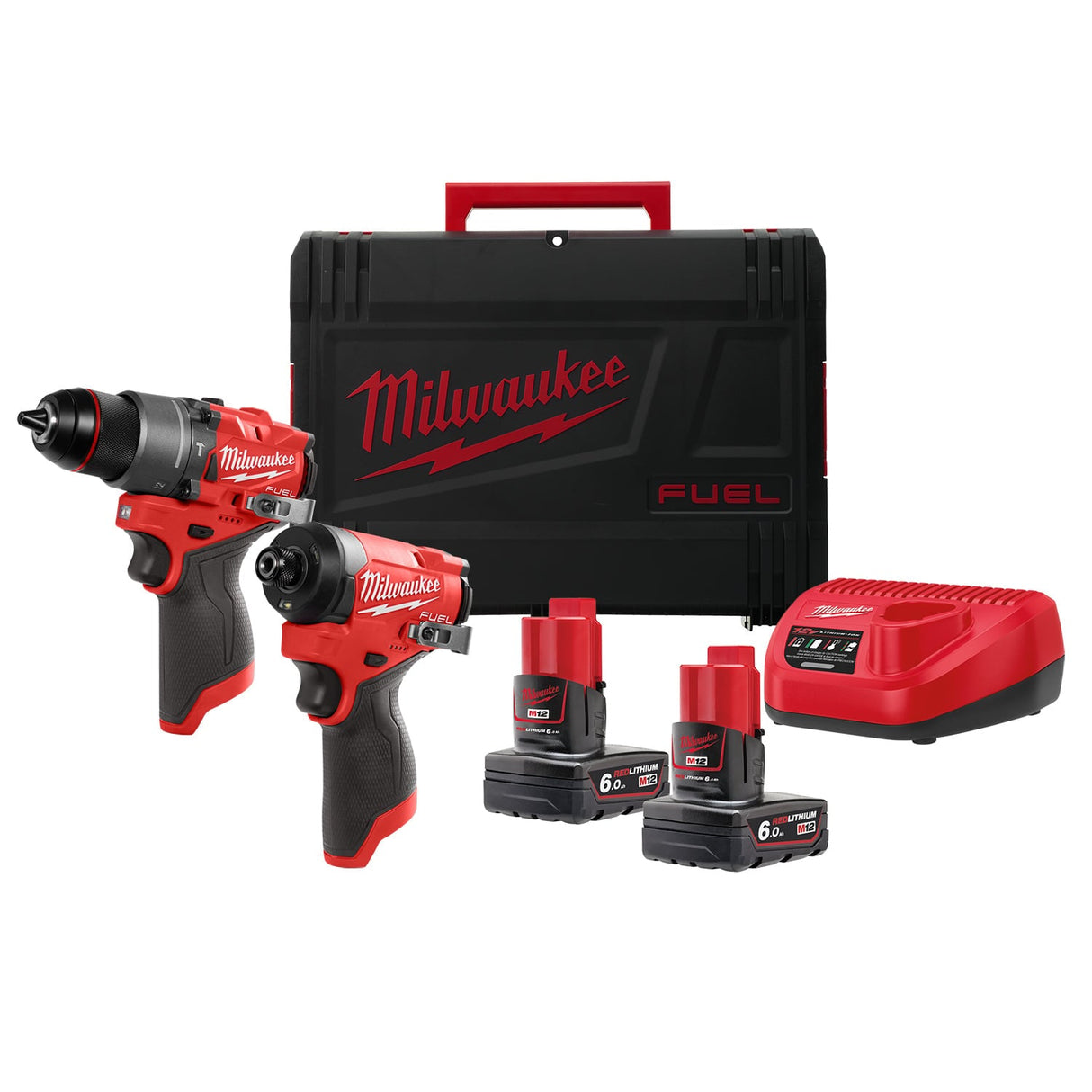 Milwaukee M12 Fuel Twin Pack New Generation Compact Impact Driver and Percussion Drill Kit - M12FPP2A2-602X - Milwaukee Tools UK - Trade Counter Direct