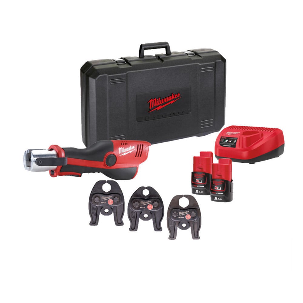 Milwaukee M12HPT - 202C M12 SUB COMPACT FORCE LOGIC Hydraulic Press Tool (V Set) - M12HPT-202C-V - Milwaukee Tools UK - Trade Counter Direct