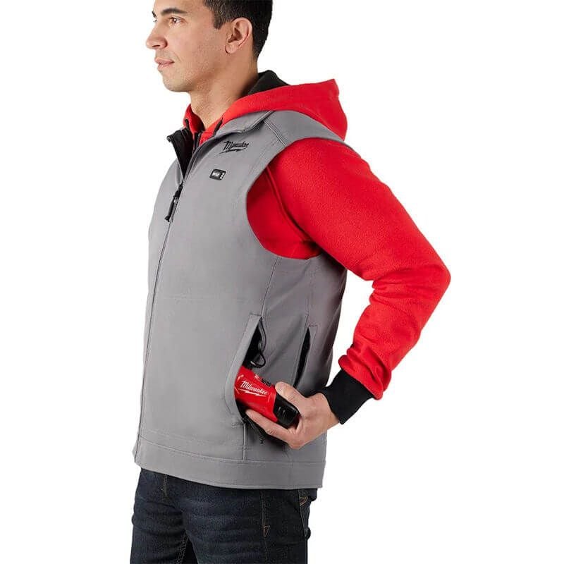 Milwaukee M12HVGREY1 - 0 12V Heated Puffer Vest - Grey - 4932480101 - Milwaukee Tools UK - Trade Counter Direct