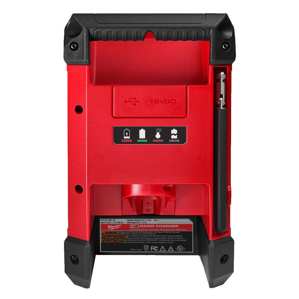 Milwaukee M12RCDAB+0 Site Radio plus Charger - M12RCDAB+0 - Milwaukee Tools UK - Trade Counter Direct