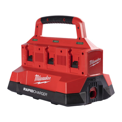 Milwaukee M18 PACKOUT 6 Bay RAPID Charger - M18PC6 - M18PC6 - Milwaukee Tools UK - Trade Counter Direct